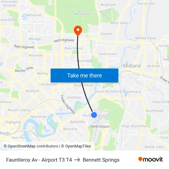 Fauntleroy Av  - Airport T3 T4 to Bennett Springs map