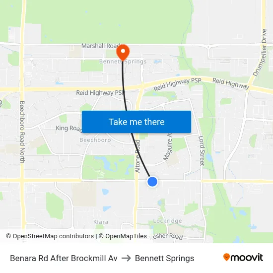 Benara Rd After Brockmill Av to Bennett Springs map