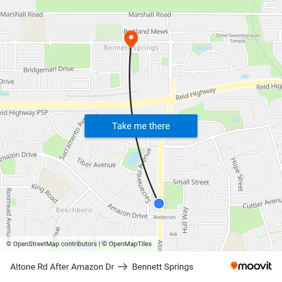 Altone Rd After Amazon Dr to Bennett Springs map