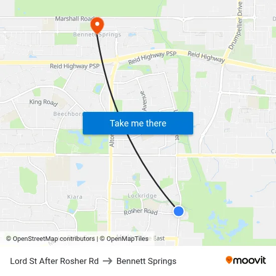 Lord St After Rosher Rd to Bennett Springs map