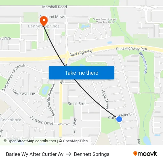 Barlee Wy After Cuttler Av to Bennett Springs map