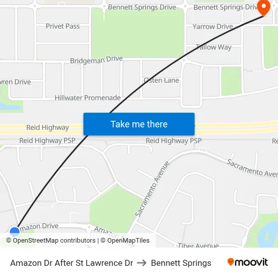 Amazon Dr After St Lawrence Dr to Bennett Springs map