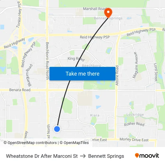 Wheatstone Dr After Marconi St to Bennett Springs map