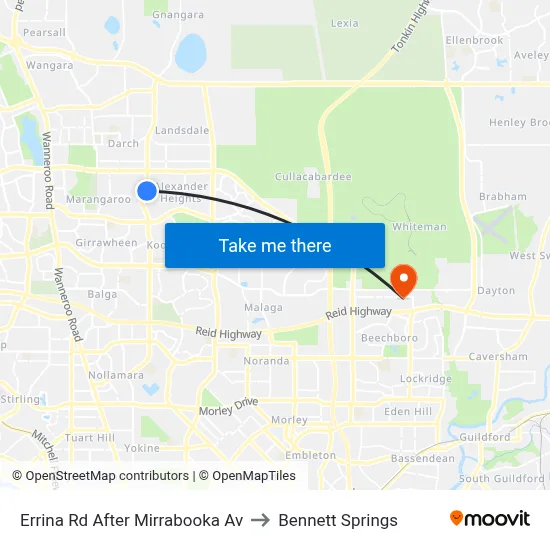 Errina Rd After Mirrabooka Av to Bennett Springs map