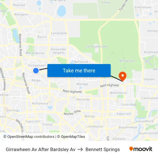 Girrawheen Av After Bardsley Av to Bennett Springs map
