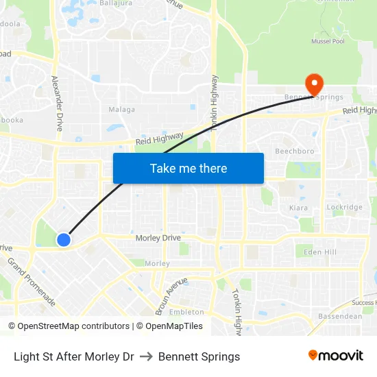 Light St After Morley Dr to Bennett Springs map