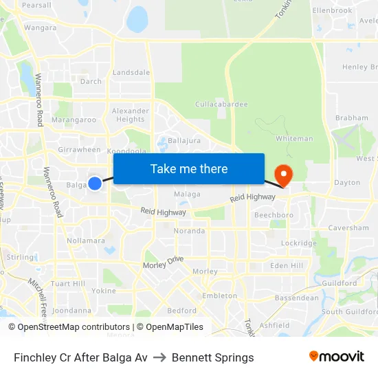 Finchley Cr After Balga Av to Bennett Springs map