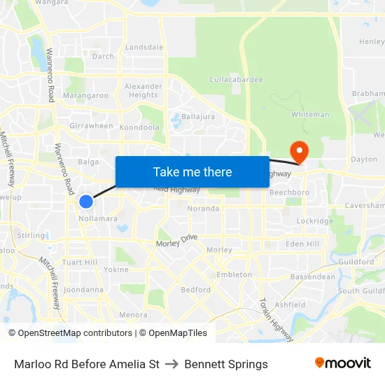 Marloo Rd Before Amelia St to Bennett Springs map