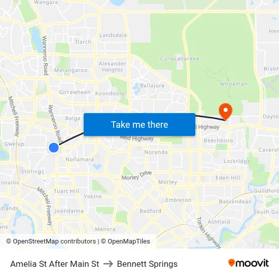Amelia St After Main St to Bennett Springs map