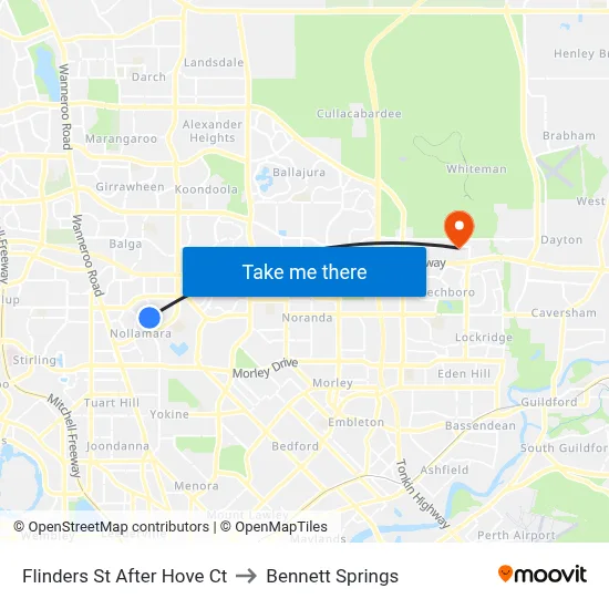 Flinders St After Hove Ct to Bennett Springs map
