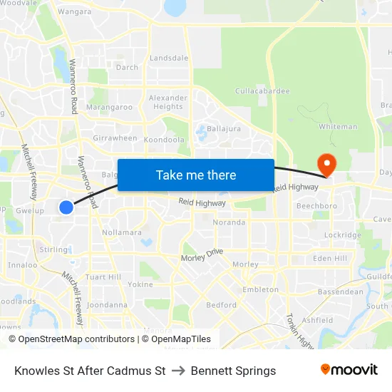 Knowles St After Cadmus St to Bennett Springs map