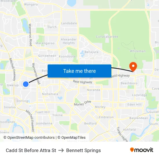 Cadd St Before Attra St to Bennett Springs map