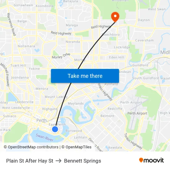 Plain St After Hay St to Bennett Springs map