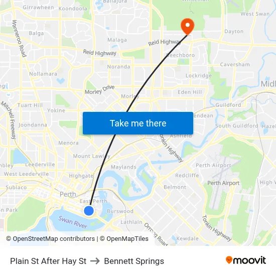 Plain St After Hay St to Bennett Springs map