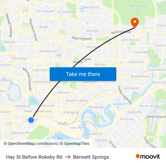 Hay St Before Rokeby Rd to Bennett Springs map