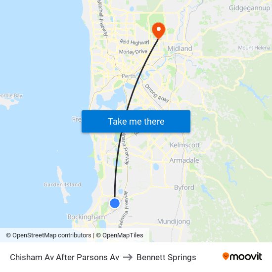 Chisham Av After Parsons Av to Bennett Springs map