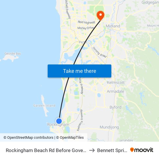 Rockingham Beach Rd Before Governor Rd to Bennett Springs map