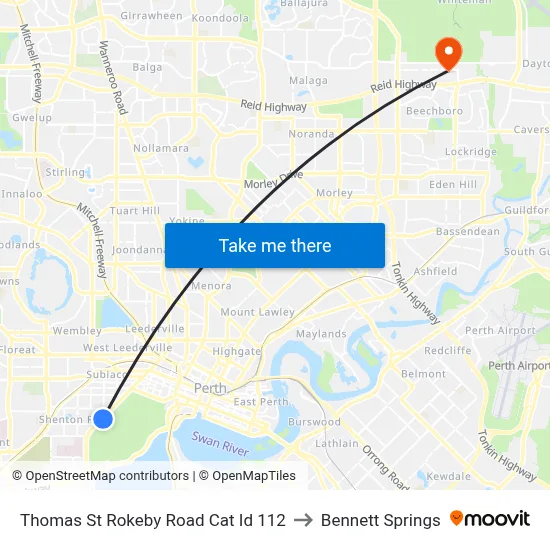 Thomas St Rokeby Road Cat Id 112 to Bennett Springs map