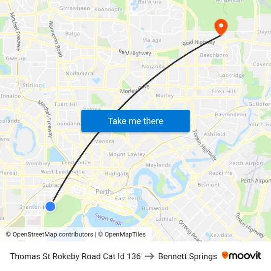 Thomas St Rokeby Road Cat Id 136 to Bennett Springs map