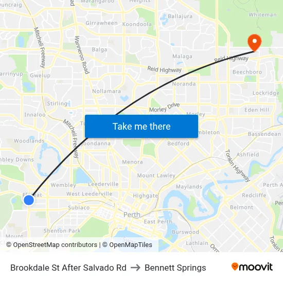 Brookdale St After Salvado Rd to Bennett Springs map