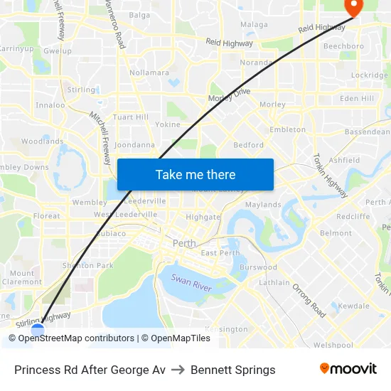 Princess Rd After George Av to Bennett Springs map