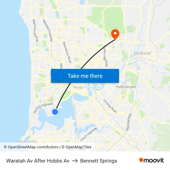 Waratah Av After Hobbs Av to Bennett Springs map