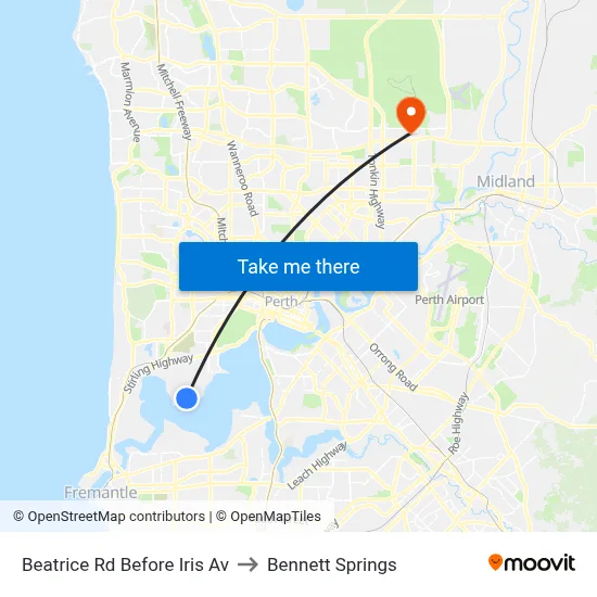 Beatrice Rd Before Iris Av to Bennett Springs map