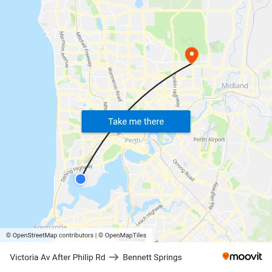 Victoria Av After Philip Rd to Bennett Springs map