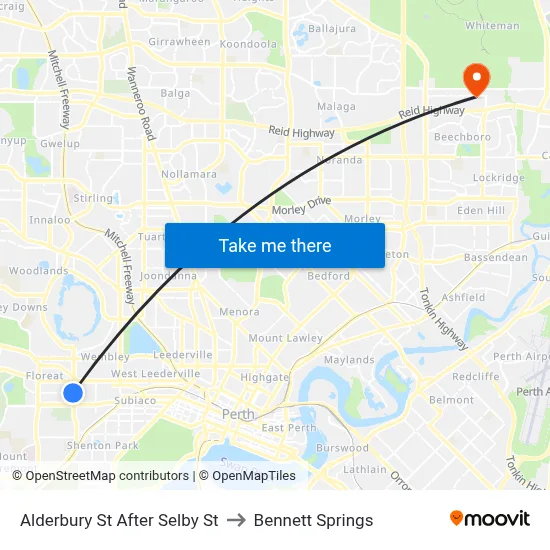 Alderbury St After Selby St to Bennett Springs map