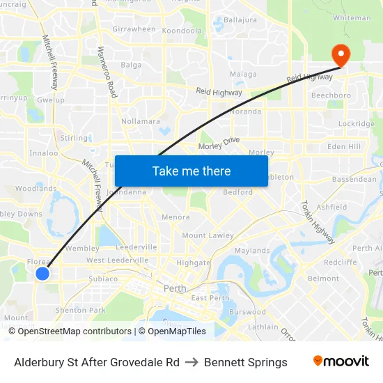 Alderbury St After Grovedale Rd to Bennett Springs map