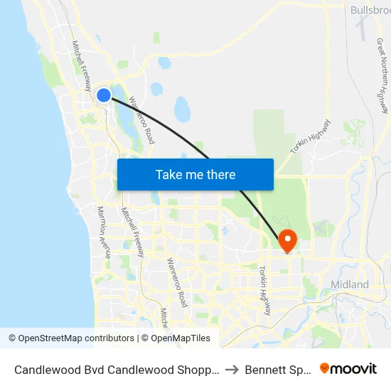 Candlewood Bvd Candlewood Shopping Centre to Bennett Springs map