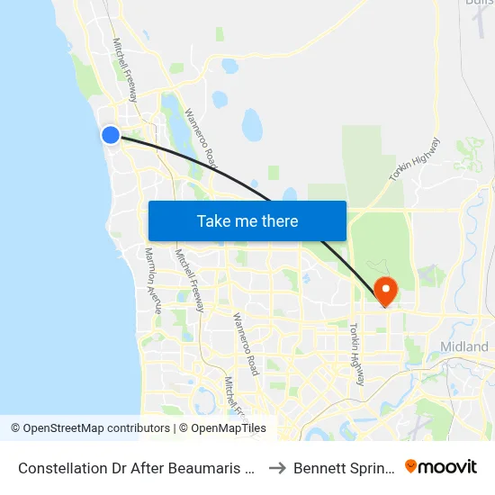 Constellation Dr After Beaumaris Bvd to Bennett Springs map