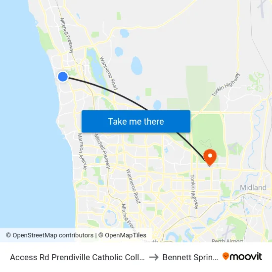 Access Rd Prendiville Catholic College to Bennett Springs map