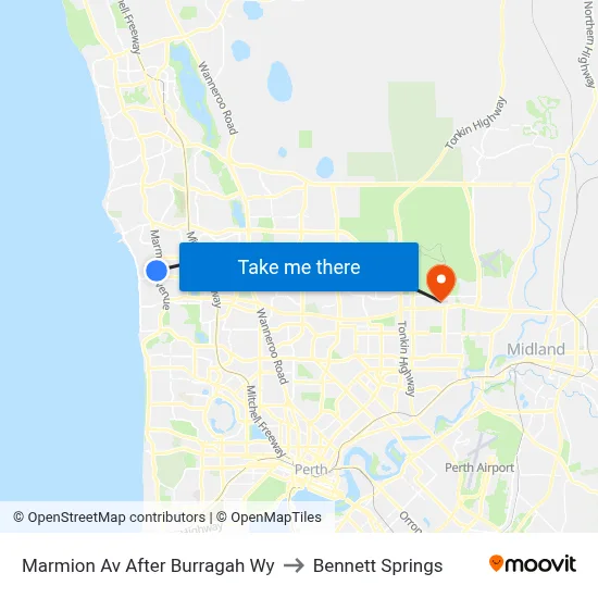 Marmion Av After Burragah Wy to Bennett Springs map