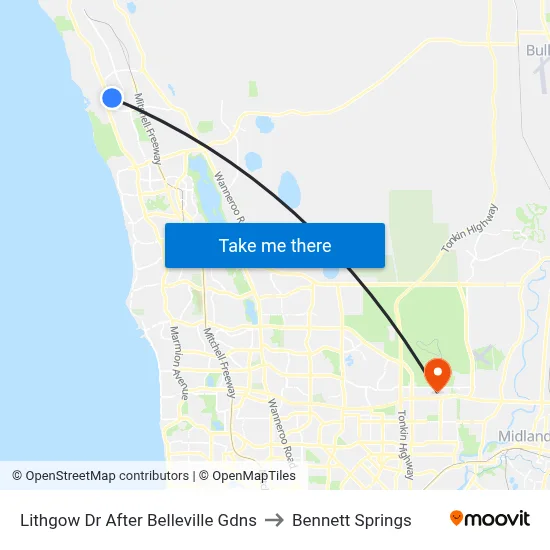 Lithgow Dr After Belleville Gdns to Bennett Springs map