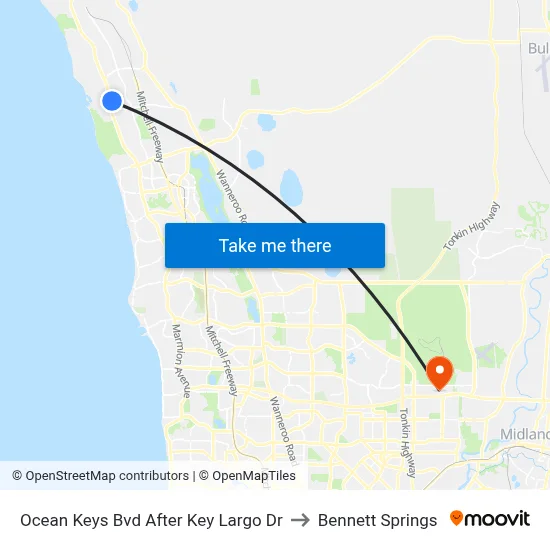 Ocean Keys Bvd After Key Largo Dr to Bennett Springs map