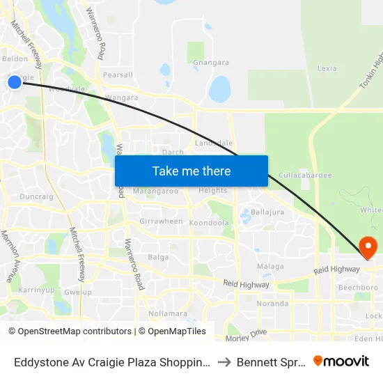 Eddystone Av Craigie Plaza Shopping Centre to Bennett Springs map