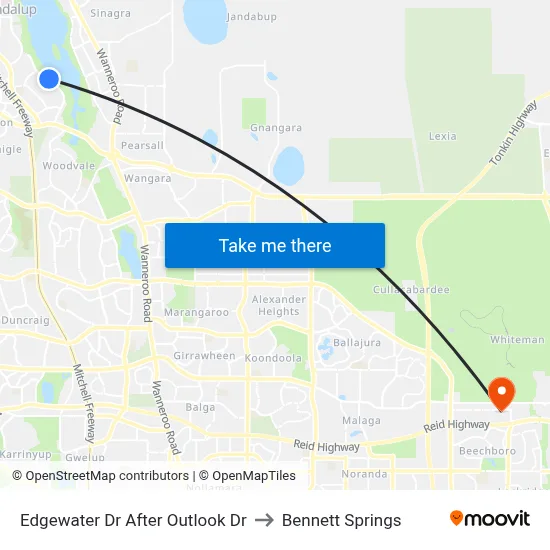 Edgewater Dr After Outlook Dr to Bennett Springs map
