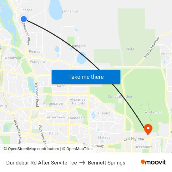Dundebar Rd After Servite Tce to Bennett Springs map