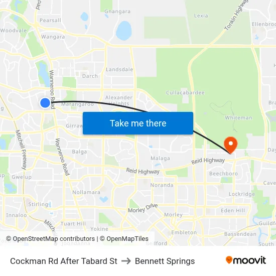 Cockman Rd After Tabard St to Bennett Springs map