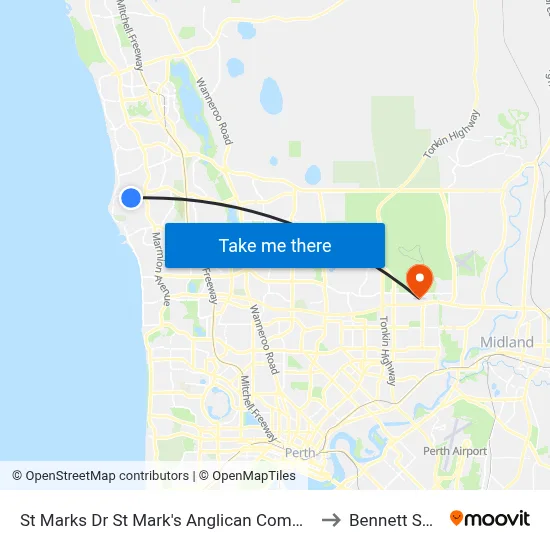 St Marks Dr St Mark's Anglican Community School to Bennett Springs map