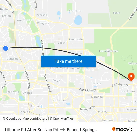 Lilburne Rd After Sullivan Rd to Bennett Springs map