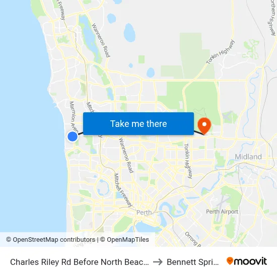 Charles Riley Rd Before North Beach Rd to Bennett Springs map