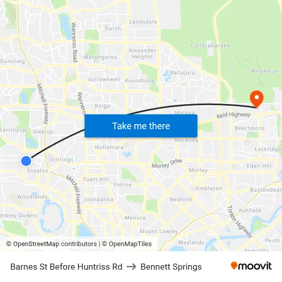 Barnes St Before Huntriss Rd to Bennett Springs map