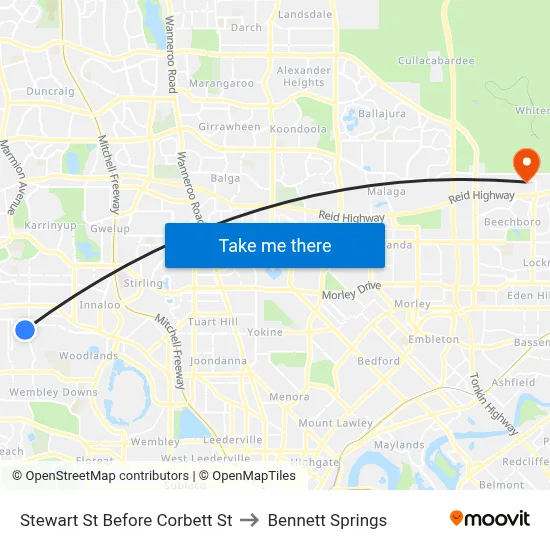 Stewart St Before Corbett St to Bennett Springs map
