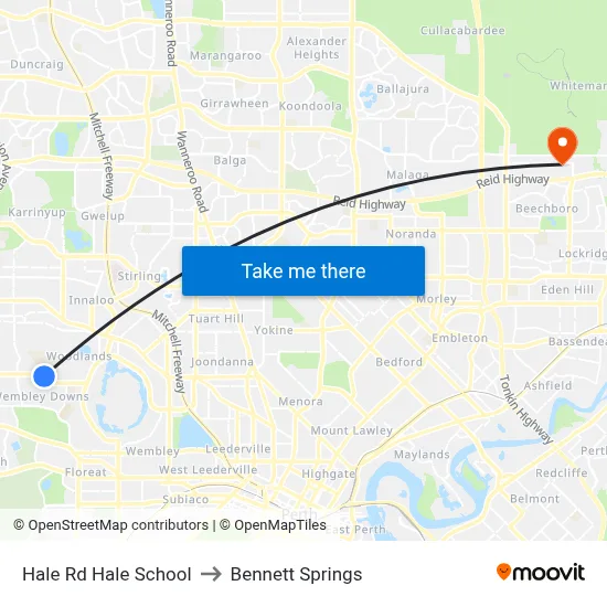 Hale Rd Hale School to Bennett Springs map