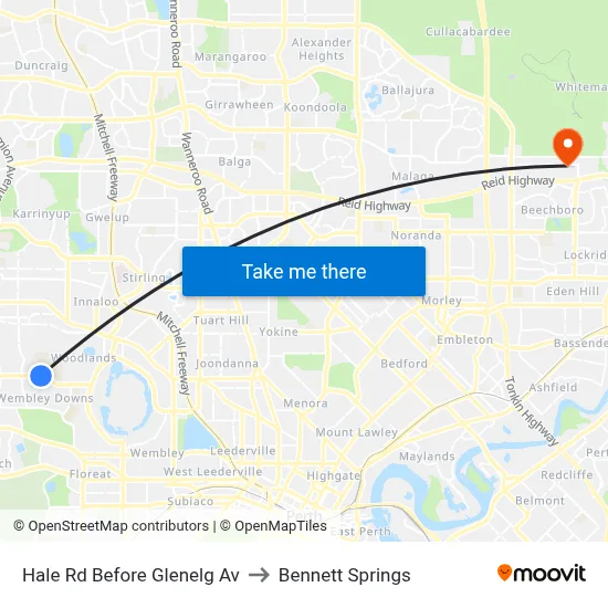 Hale Rd Before Glenelg Av to Bennett Springs map