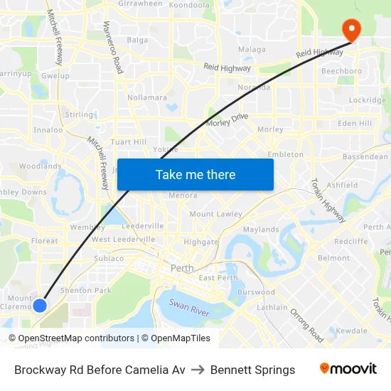 Brockway Rd Before Camelia Av to Bennett Springs map