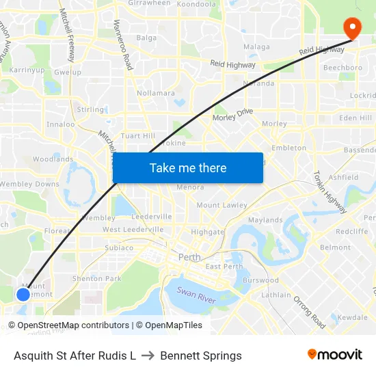 Asquith St After Rudis L to Bennett Springs map
