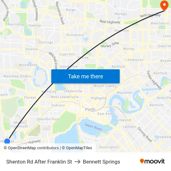 Shenton Rd After Franklin St to Bennett Springs map
